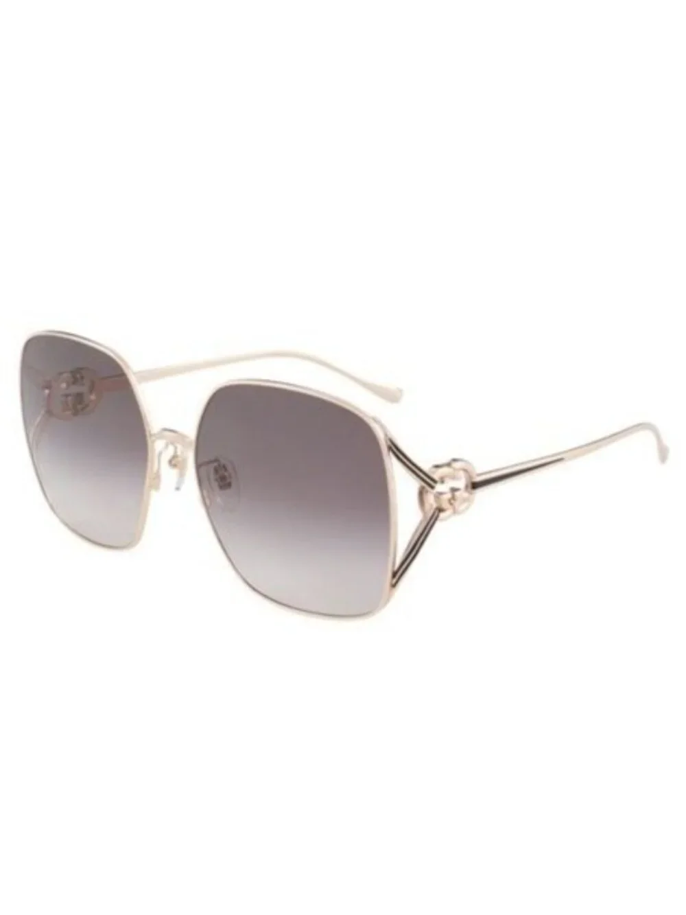 NEW GG1323S 001 GUCCI SUNGLASSES, GOLD/GRAY OVERSIZED WOMEN GUCCI EYEWEAR